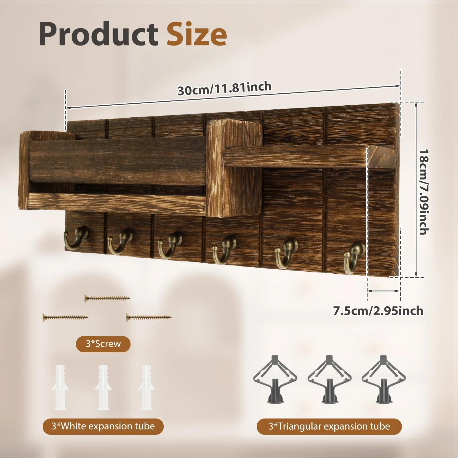 Mail Organizer for Wall Mount Mail Organizer for Wall Mount Key Holder with Shelf Includes Letter Holder and Hooks for Hallway коричневий
Mail Organizer for Wall Mount Mail Organizer for Wall Mount Key Holder with Shelf Includes Letter Holder and Hooks for Hallway коричневий