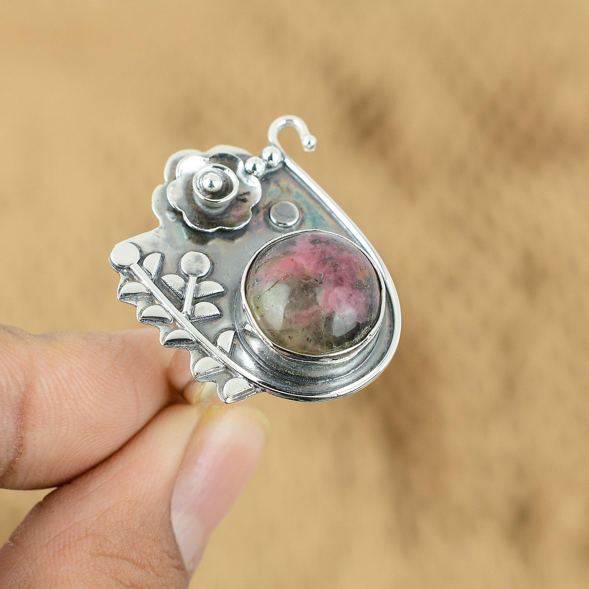 Natural Rhodonite Gemstone 925 Silver Promise Flower Adjustable Ring For Women Yes
Natural Rhodonite Gemstone 925 Silver Promise Flower Adjustable Ring For Women Yes