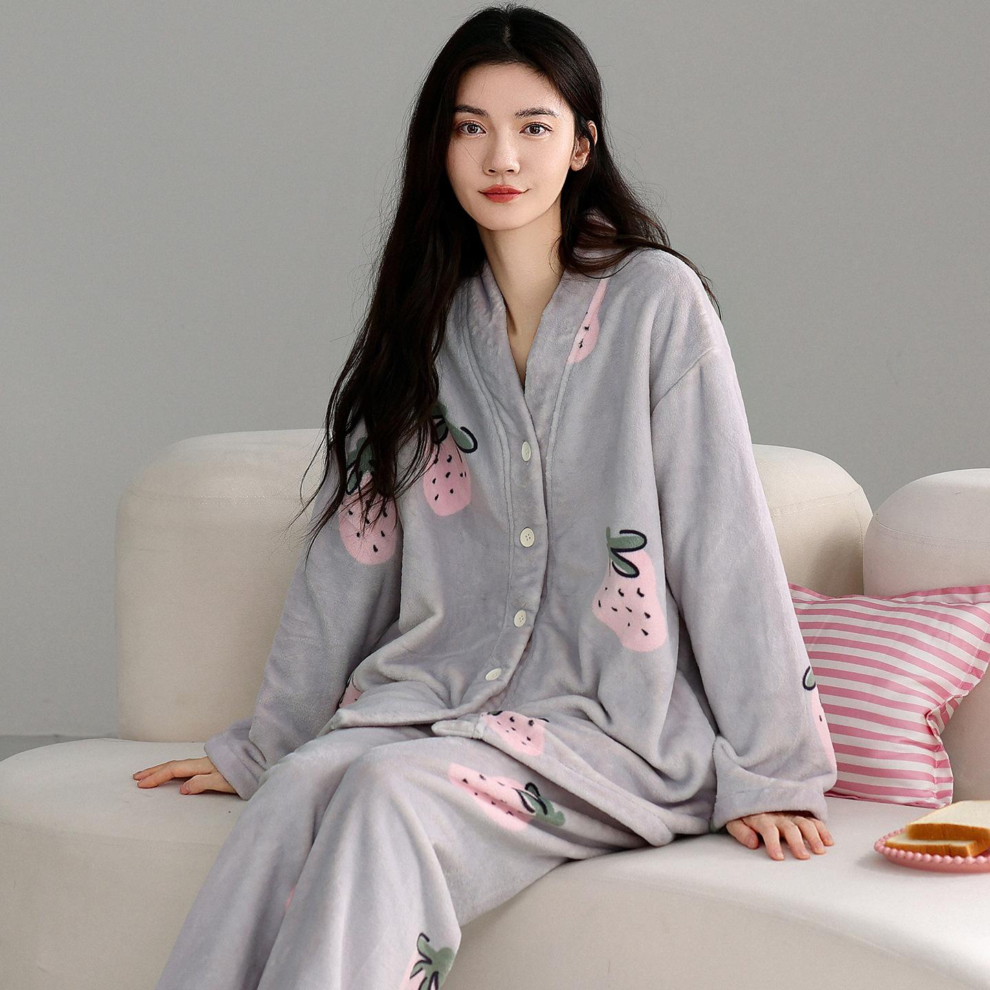Coral Fleece Pajamas Women S Autumn And Winter Long-Sleeved Flannel Fleece Thickened Warm Loungewear Set 2XL
Coral Fleece Pajamas Women S Autumn And Winter Long-Sleeved Flannel Fleece Thickened Warm Loungewear Set 2XL