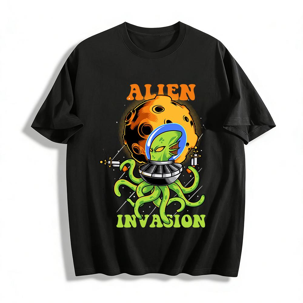 Alien Invasion Octopus Graphic Casual Short Sleeve Tee Pure cotton T-shirt XXS
Alien Invasion Octopus Graphic Casual Short Sleeve Tee Pure cotton T-shirt XXS