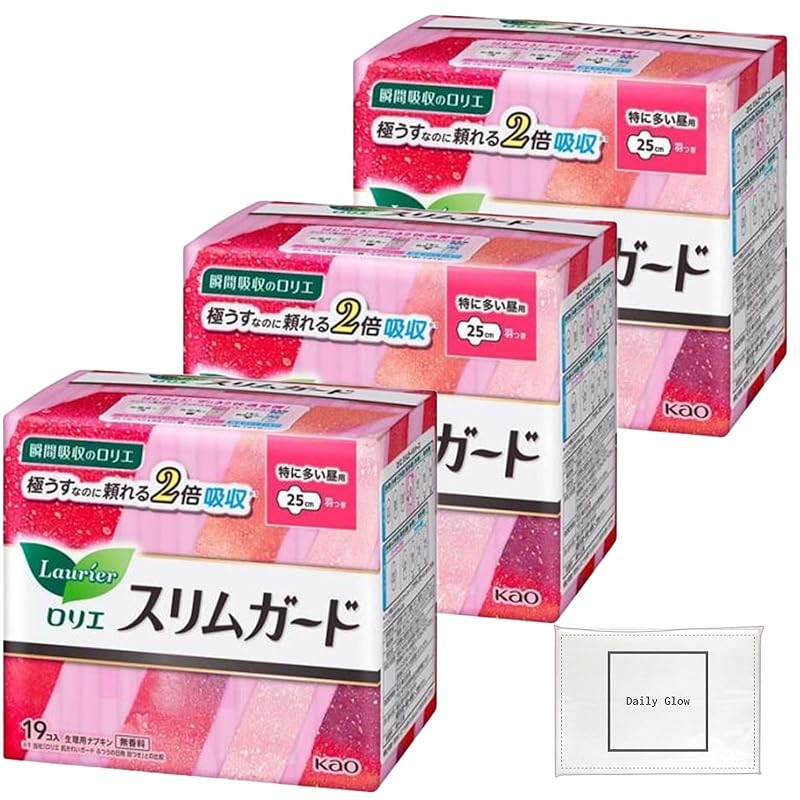 Laurier slim guard Particularly common during the day 25cm with wings Contains 19 pieces × 3 bags + Comes with DailyGlow original tissue
Laurier slim guard Particularly common during the day 25cm with wings Contains 19 pieces × 3 bags + Comes with DailyGlow original tissue