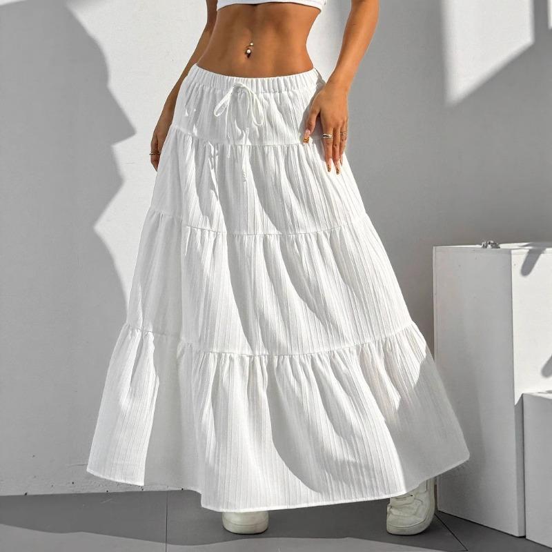 2025 Summer Fashion Lace-up Big Swing Skirt Loose Elegant Casual Simple A-line Ruffled Party Long Skirts Sweet Simple Party Office Clothing S білий
2025 Summer Fashion Lace-up Big Swing Skirt Loose Elegant Casual Simple A-line Ruffled Party Long Skirts Sweet Simple Party Office Clothing S білий