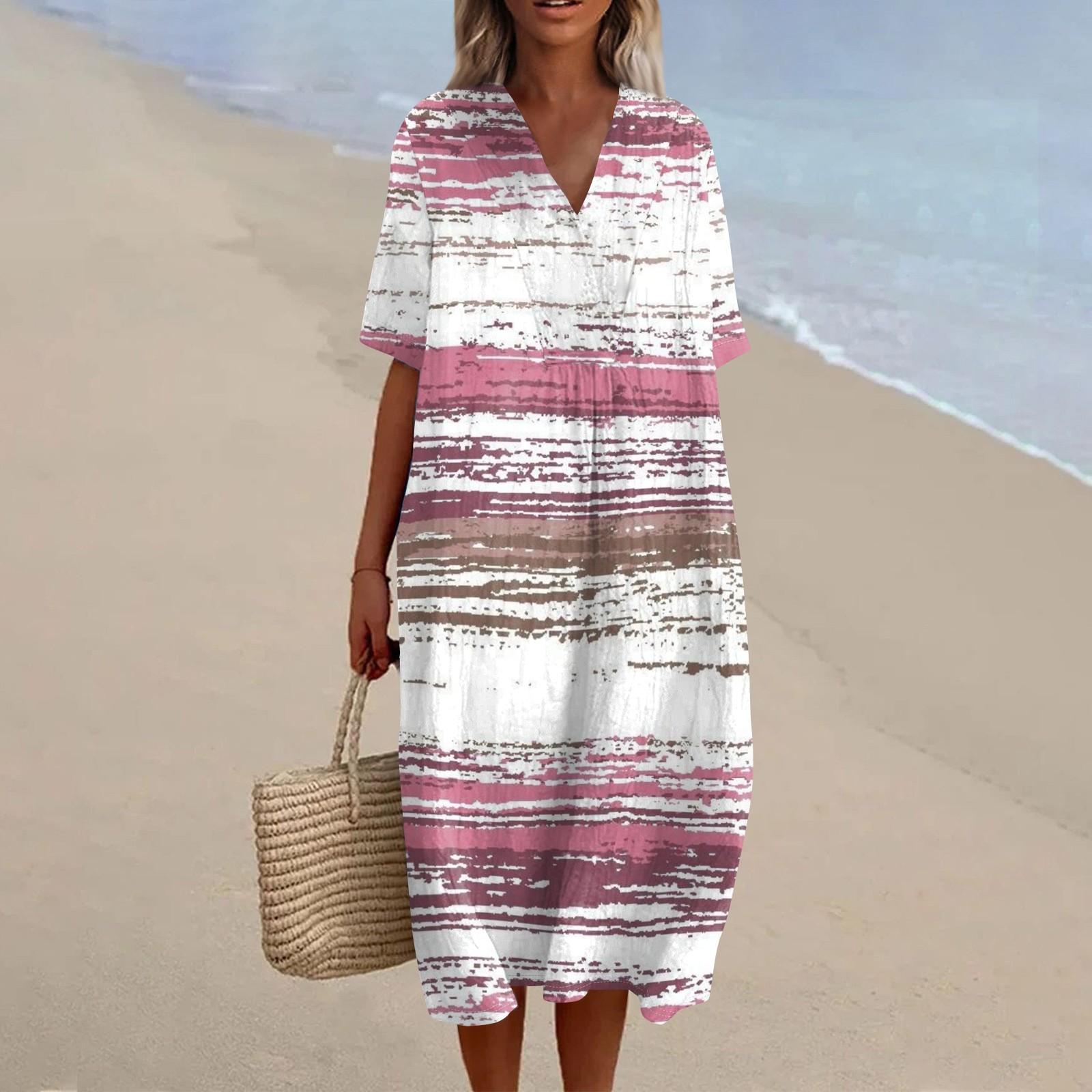 Жіноча вільна повсякденна мода V-подібним вирізом друкована сукня пляжна спідниця L
Жіноча вільна повсякденна мода V-подібним вирізом друкована сукня пляжна спідниця L