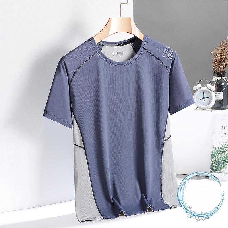Новая летняя футболка с короткими рукавами из ледяного шелка, мужская быстросохнущая футболка с короткими рукавами для фитнеса и спорта на открытом воздухе
Новая летняя футболка с короткими рукавами из ледяного шелка, мужская быстросохнущая футболка с короткими рукавами для фитнеса и спорта на открытом воздухе
