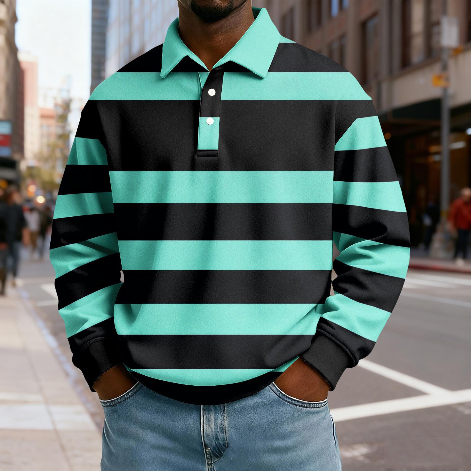 Men’s Long Sleeve Rugby Shirt with Wide Horizontal Stripes Classic Polo Collar Pullover Casual Fit Top for Everyday Wear XXXL циан
Men’s Long Sleeve Rugby Shirt with Wide Horizontal Stripes Classic Polo Collar Pullover Casual Fit Top for Everyday Wear XXXL циан