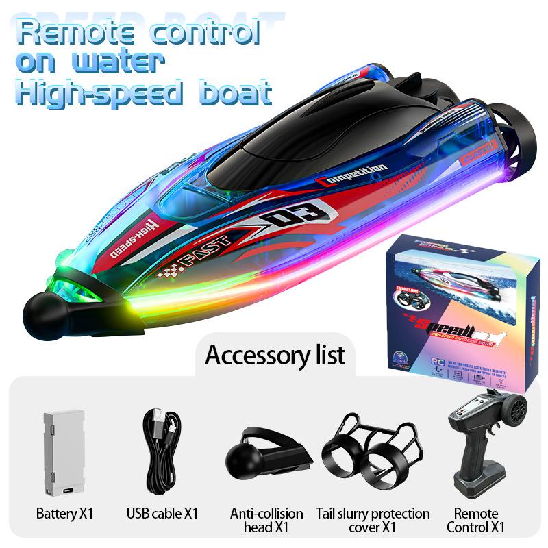 New RC Boat S25 Colorful lights Waterproof And Collision Resistant RC Boat 2.4G RC Boat Children Water Toys Birthday Gift
New RC Boat S25 Colorful lights Waterproof And Collision Resistant RC Boat 2.4G RC Boat Children Water Toys Birthday Gift