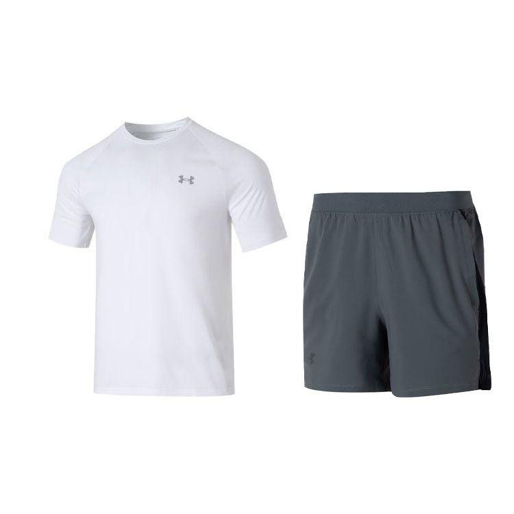 Under Armour Letter Print Design Fitness Pullover T-Shirt And Mid-Rise Shorts Casual Sports Set Men sets 1377054-100+1361492-012 S
Under Armour Letter Print Design Fitness Pullover T-Shirt And Mid-Rise Shorts Casual Sports Set Men sets 1377054-100+1361492-012 S