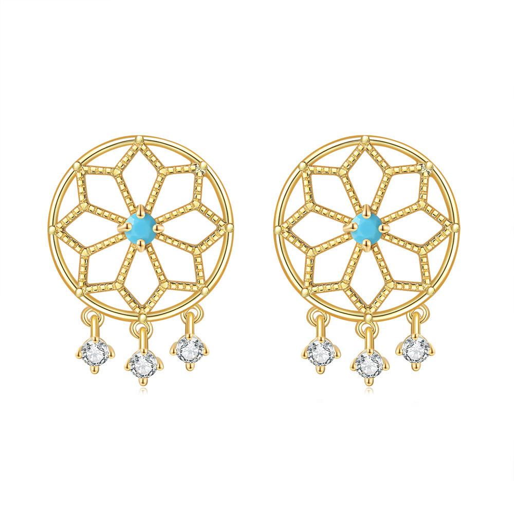 Dreamcatcher Shaped Stud Earrings For Women Indian Style Light Gold Color Trendy Gift For Girls Fashion Zircon E208 зелений
Dreamcatcher Shaped Stud Earrings For Women Indian Style Light Gold Color Trendy Gift For Girls Fashion Zircon E208 зелений