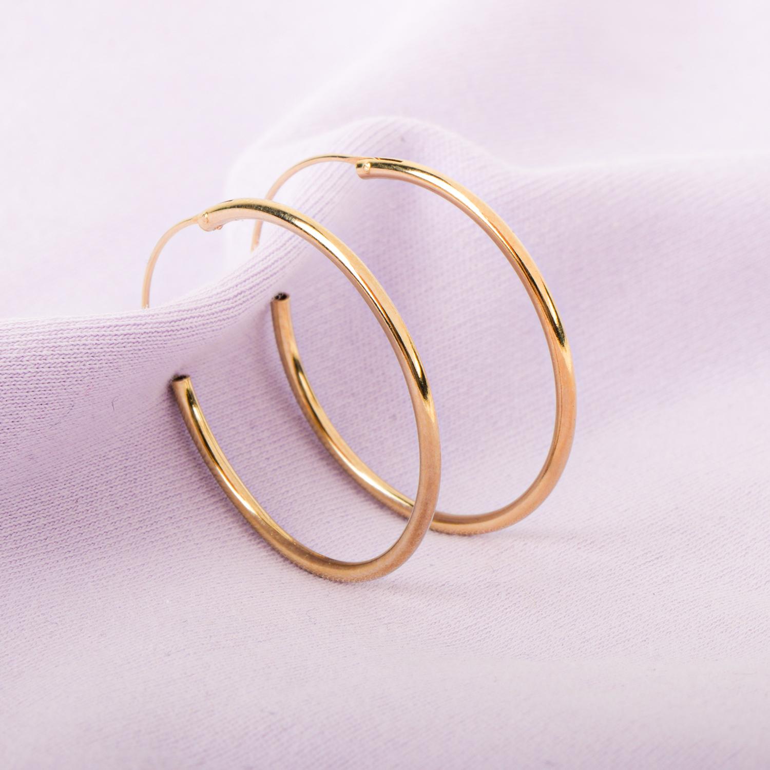 Женские серьги-кольца Infinite Endless с покрытием из желтого золота 
Женские серьги-кольца Infinite Endless с покрытием из желтого золота