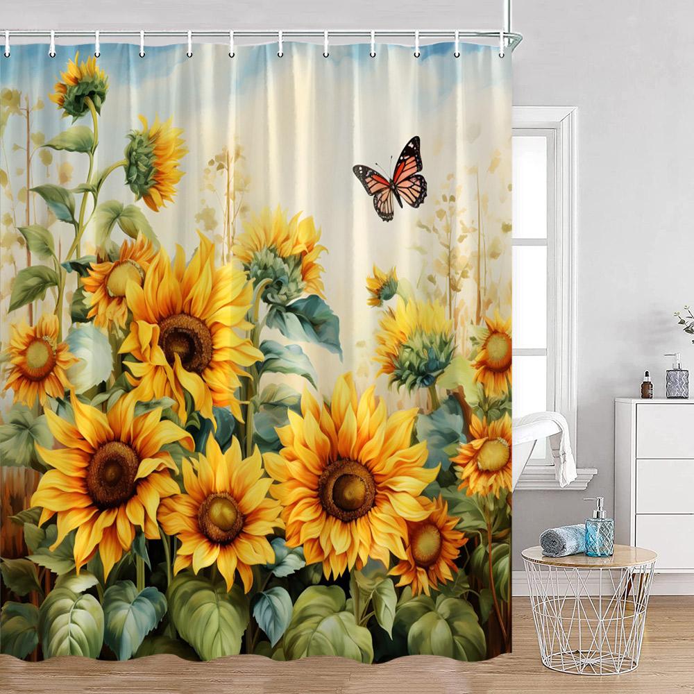 Sunflower Floral Shower Curtains Spring Plants Birds Butterfly Green Leaves Bathroom Curtain Modern Polyester Fabric Bath Decor W60H190(CM)-1 Pcs
Sunflower Floral Shower Curtains Spring Plants Birds Butterfly Green Leaves Bathroom Curtain Modern Polyester Fabric Bath Decor W60H190(CM)-1 Pcs