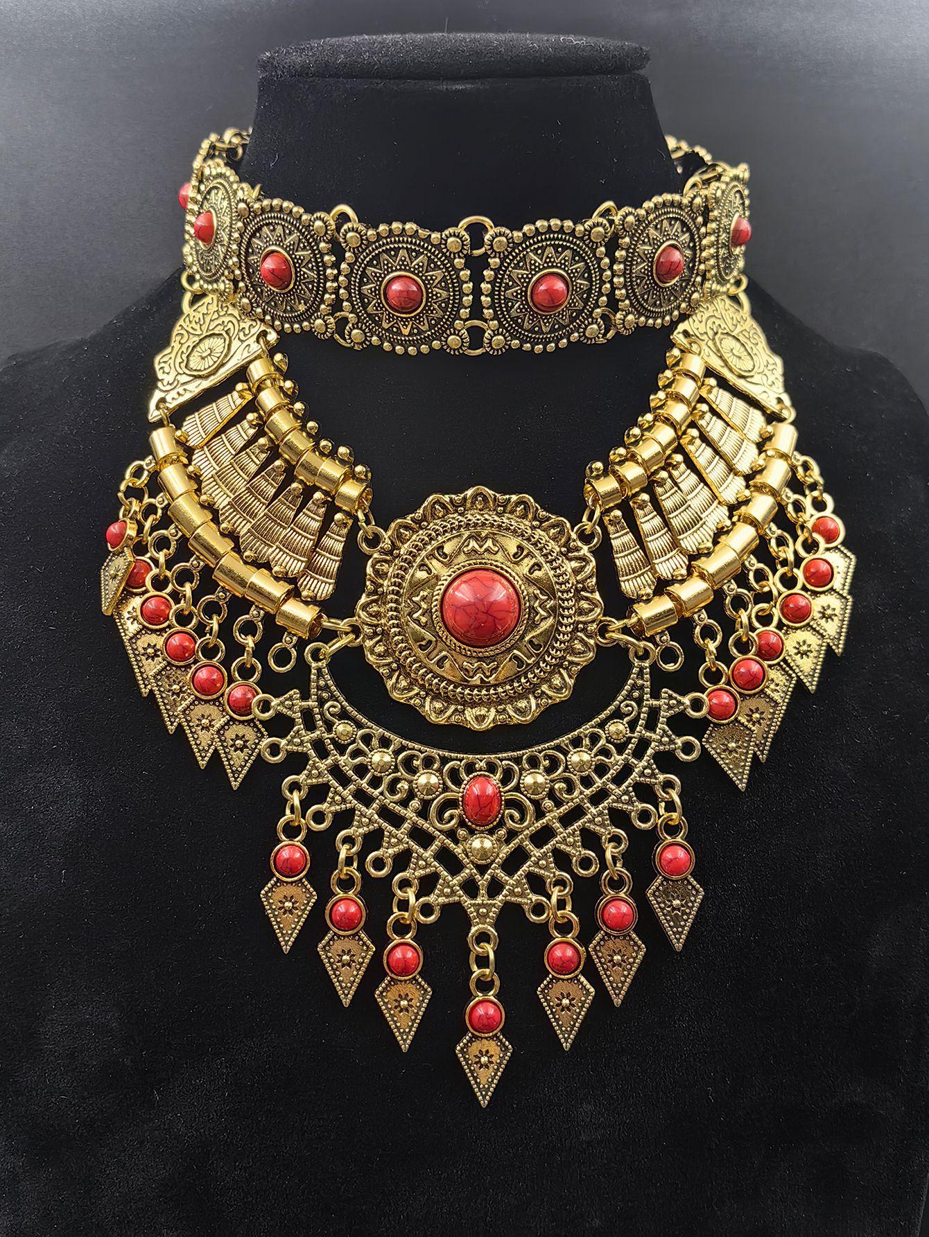 Ретро Этническое Ожерелье с Кисточкой в Виде Капли Воды и Цепочка для Ключиц для Свитера античная золотой/красный
Ретро Этническое Ожерелье с Кисточкой в Виде Капли Воды и Цепочка для Ключиц для Свитера античная золотой/красный