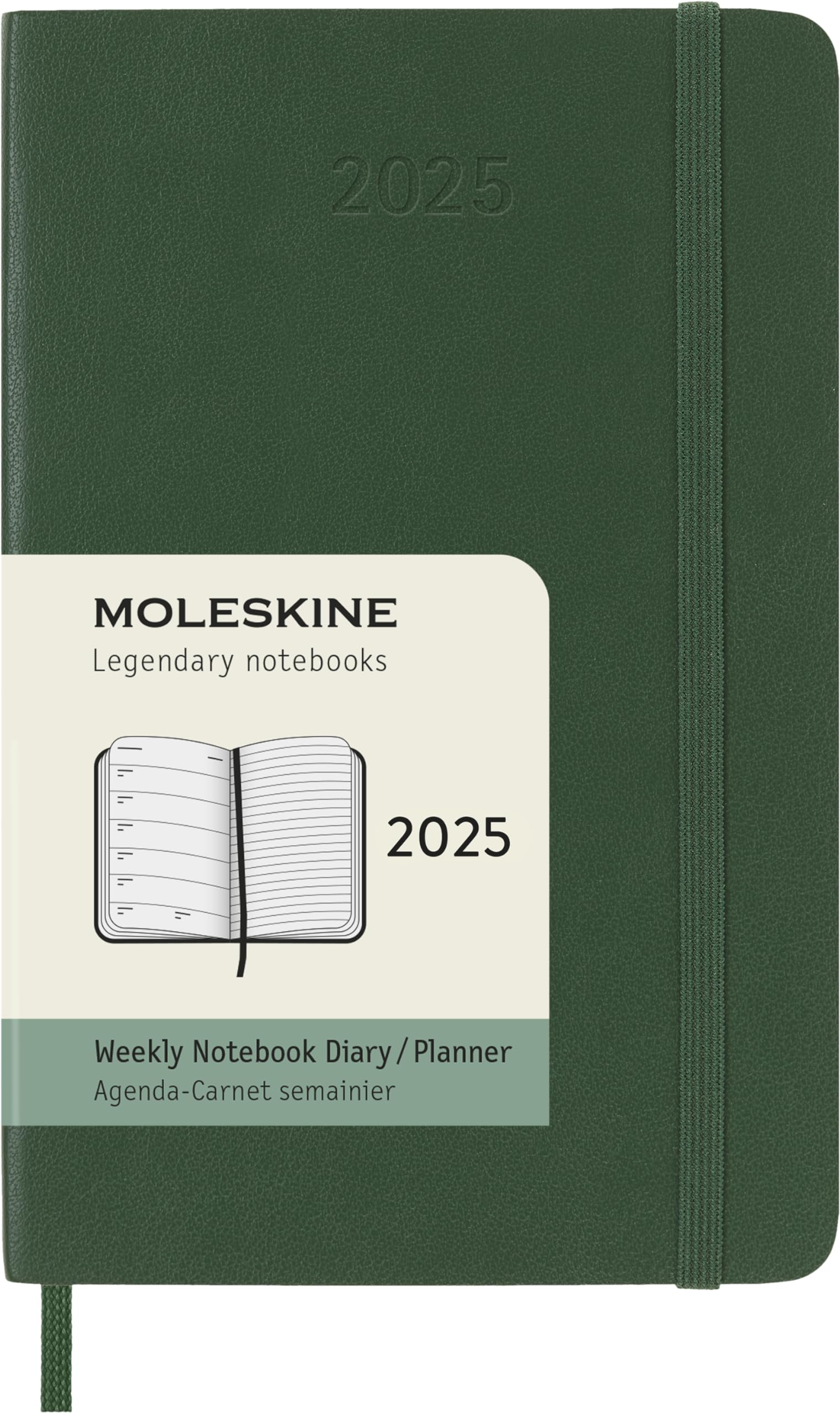 Moleskine Notebook 2025 January Start 12 Month Weekly Diary Pocket Size x Soft Cover Myrtle Green DSK1512WN2Y25 (9cm 14cm)
Moleskine Notebook 2025 January Start 12 Month Weekly Diary Pocket Size x Soft Cover Myrtle Green DSK1512WN2Y25 (9cm 14cm)