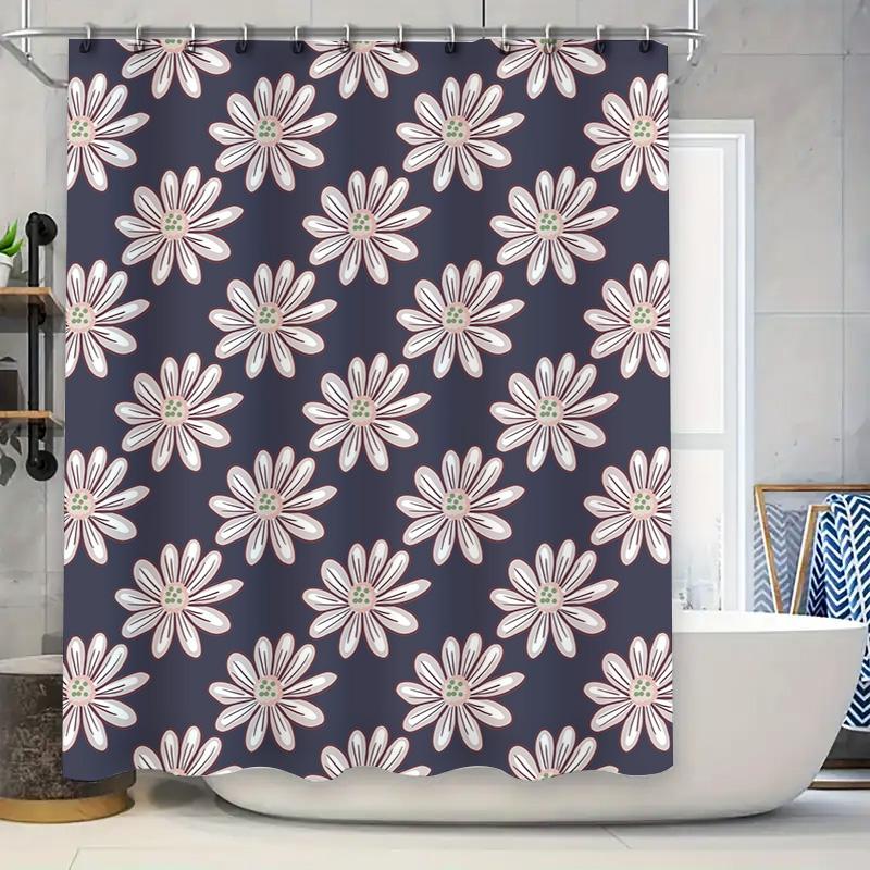 Vintage Floral Printed Shower Curtain Navy Blue White Decorative Waterproof Bath Liner With Metal Hook Rings For Home Use Size 1 W60H190(CM)-1 Pcs
Vintage Floral Printed Shower Curtain Navy Blue White Decorative Waterproof Bath Liner With Metal Hook Rings For Home Use Size 1 W60H190(CM)-1 Pcs