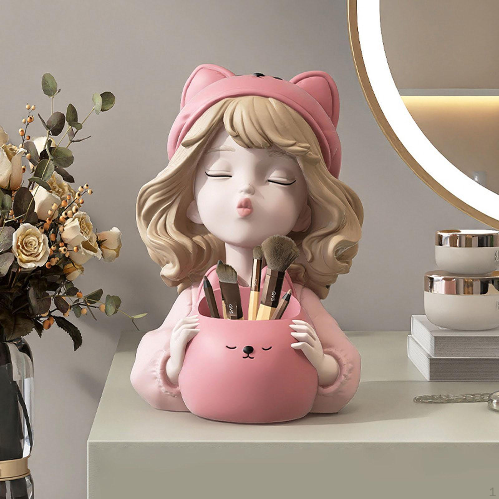 Girl Statue Desktop Ornament Pen Holder Modern Candy Bowl Makeup Brush Organizer for Bedroom Dining
Girl Statue Desktop Ornament Pen Holder Modern Candy Bowl Makeup Brush Organizer for Bedroom Dining