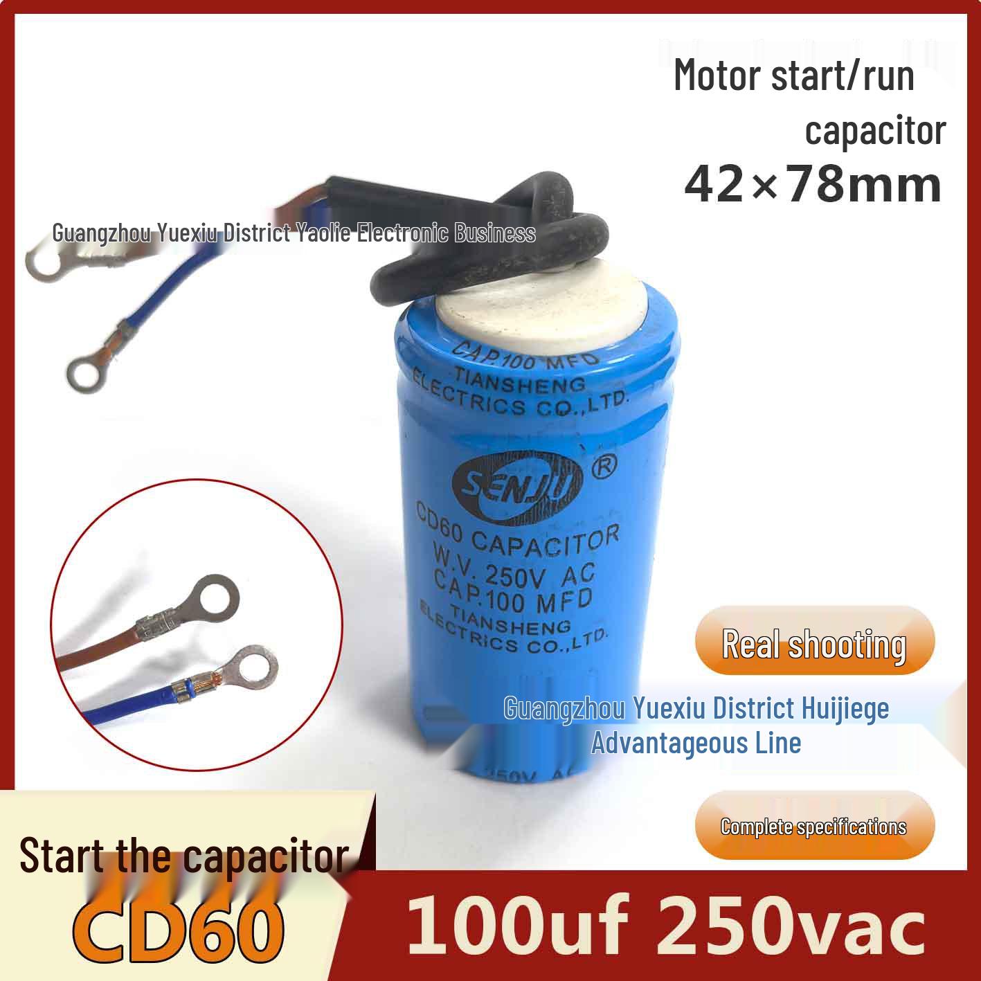 CD60 100uF 250VAC Motor Starting Capacitor for Water Pumps & Ceiling Fans - Brand New Original
CD60 100uF 250VAC Motor Starting Capacitor for Water Pumps & Ceiling Fans - Brand New Original