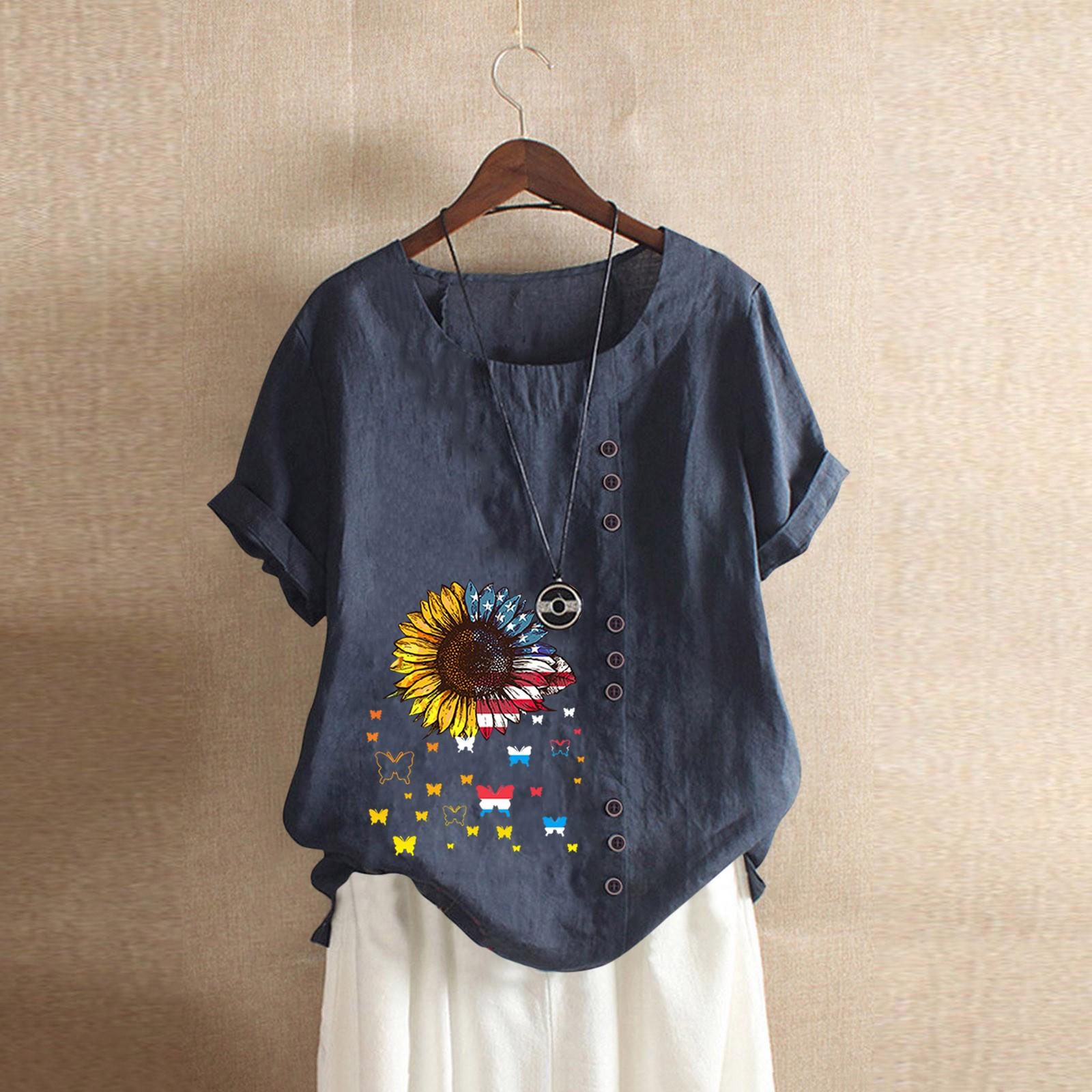 Women s Fashion Casual Round Neck Short Sleeve Independence Day Print Tops Blouse XXXL Темно-синій
Women s Fashion Casual Round Neck Short Sleeve Independence Day Print Tops Blouse XXXL Темно-синій