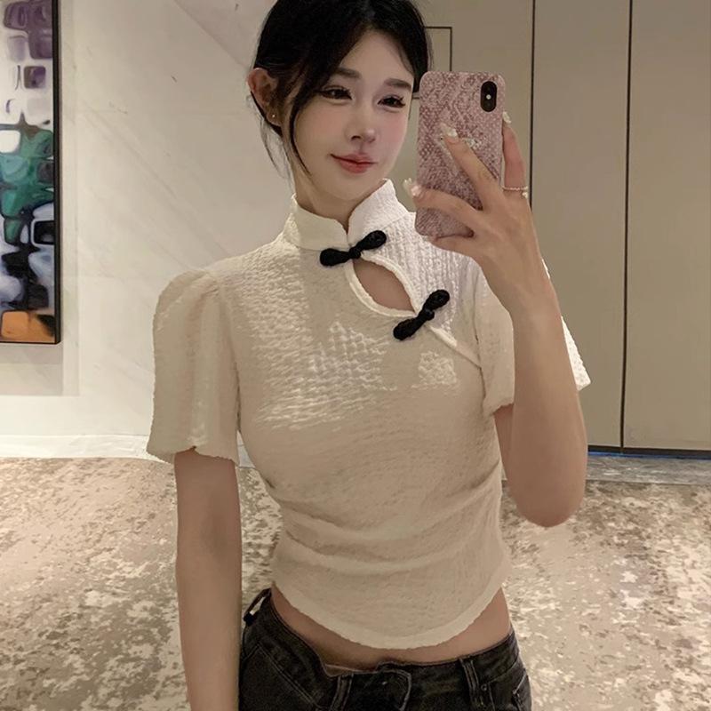 New Chinese style women s clothing design sense shirt improved button short sleeve pure desire wind bubble sleeve thin shirt top S абрикосовий
New Chinese style women s clothing design sense shirt improved button short sleeve pure desire wind bubble sleeve thin shirt top S абрикосовий