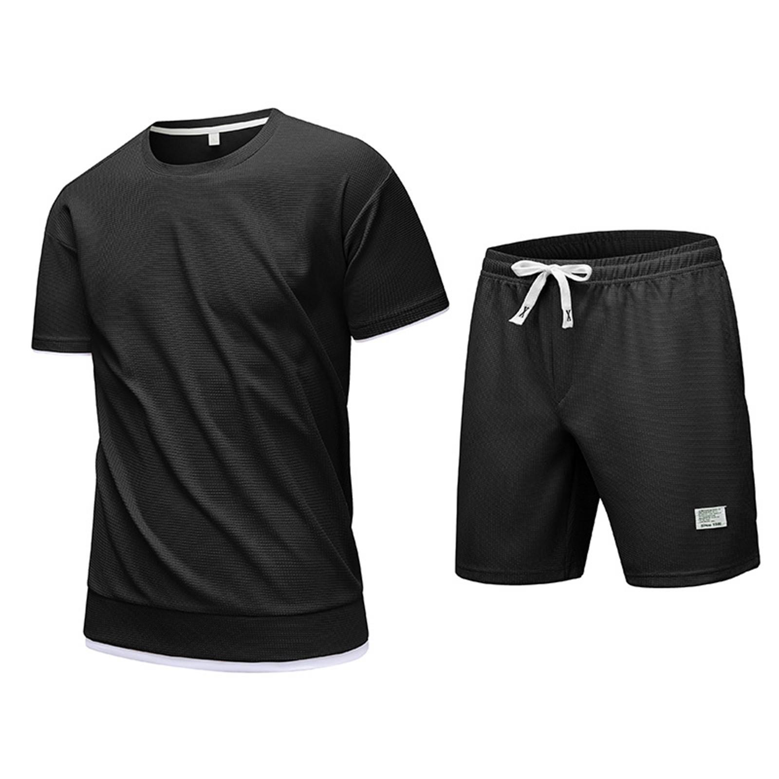 Мужской летний спортивный костюм Футболка и шорты Повседневный костюм из двух предметов с коротким рукавом S чёрный
Мужской летний спортивный костюм Футболка и шорты Повседневный костюм из двух предметов с коротким рукавом S чёрный