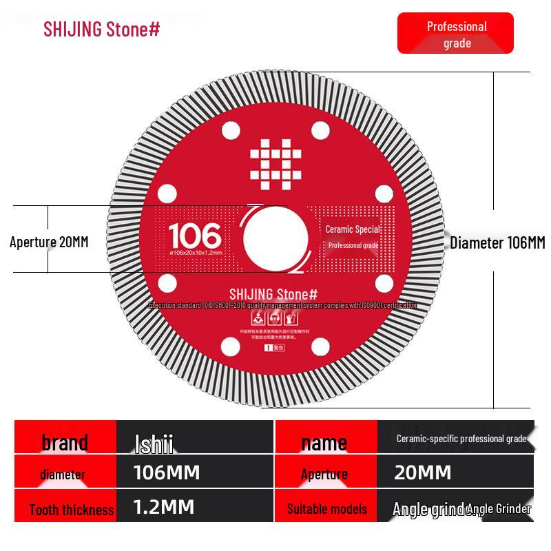 Ishii Marble Tile Cutting Disc - Dry/Wet Angle Grinder Blade
Ishii Marble Tile Cutting Disc - Dry/Wet Angle Grinder Blade