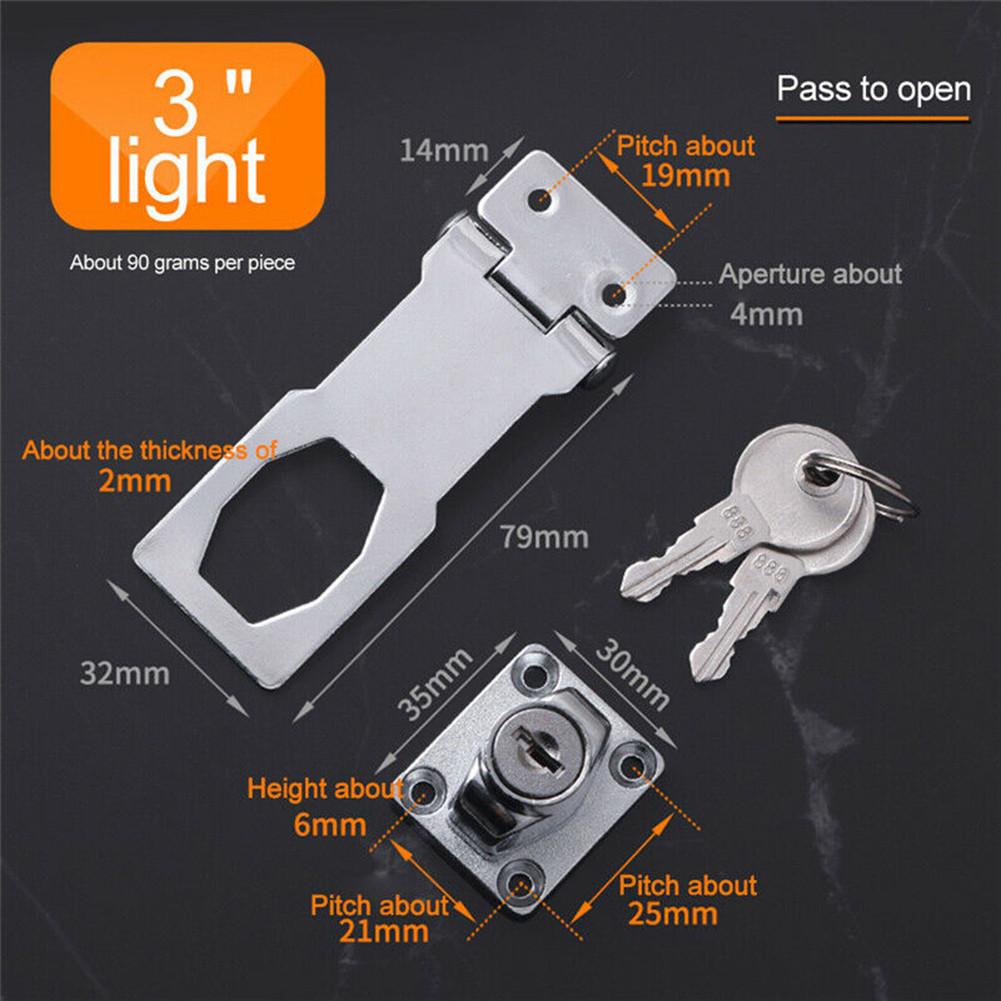 Brand New Practical Locking Hasp Locking Set Shed Staple With Keys Zinc Alloy 2.5/3/4inch Cupboard Garage Hasp 3inch
Brand New Practical Locking Hasp Locking Set Shed Staple With Keys Zinc Alloy 2.5/3/4inch Cupboard Garage Hasp 3inch
