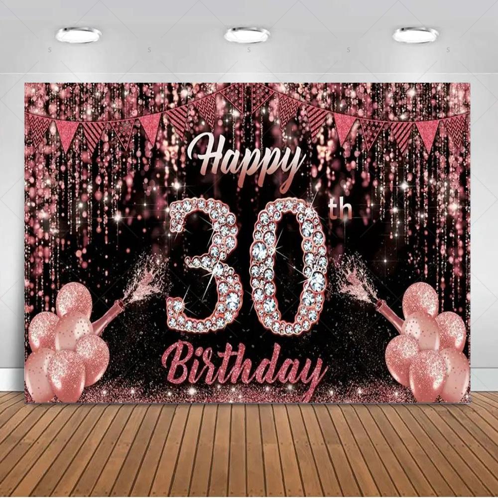 30th Birthday Party Decorations 30 Years Old Backdrop Supplies Black Gold Balloons Glitter Background Banner Photography Props 90x60CM
30th Birthday Party Decorations 30 Years Old Backdrop Supplies Black Gold Balloons Glitter Background Banner Photography Props 90x60CM