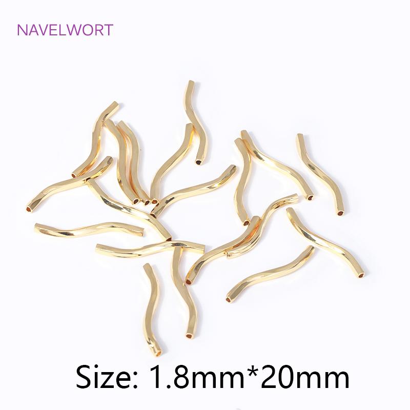 1.8x20MM 18K Gold Plated Brass Wavy Curved Tube Beads Metal Spacer Separator Beads For Jewelry Making DIY Bracelet Accessories 30 pieces
1.8x20MM 18K Gold Plated Brass Wavy Curved Tube Beads Metal Spacer Separator Beads For Jewelry Making DIY Bracelet Accessories 30 pieces