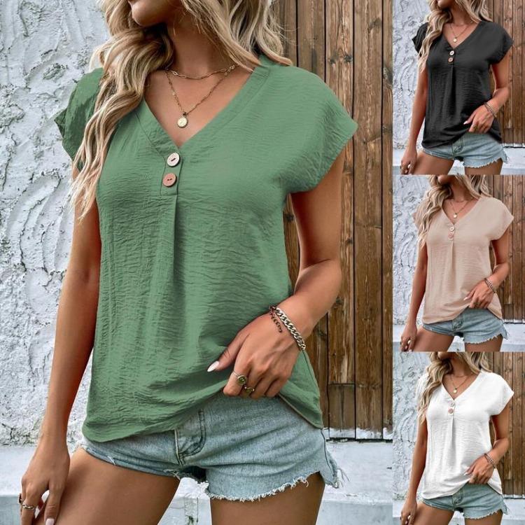 Fashion Women s Short Sleeve Blouse Solid Color Twist Button Spring Summer XXL зелений
Fashion Women s Short Sleeve Blouse Solid Color Twist Button Spring Summer XXL зелений