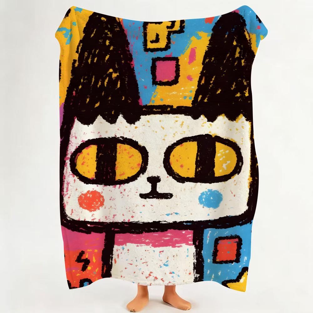 Art Graffiti Style Cat Illustration Throw hot Flannel Throw Blanket Suitable for Sofa Living Room Bedroom soft 75cmx90cm
Art Graffiti Style Cat Illustration Throw hot Flannel Throw Blanket Suitable for Sofa Living Room Bedroom soft 75cmx90cm