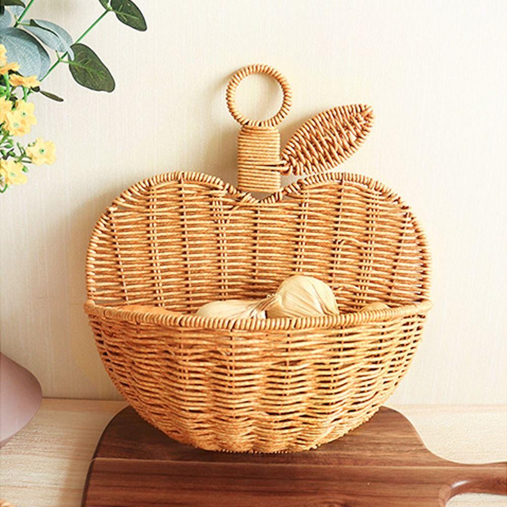 Faux Rattan Rattan Storage Basket No Punching Flower Basket New Wall Hanging Basket Home Apple Shape
Faux Rattan Rattan Storage Basket No Punching Flower Basket New Wall Hanging Basket Home Apple Shape