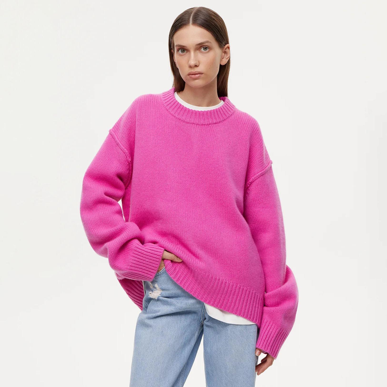 Женский свитер осень-зима с круглым вырезом и длинными рукавами L
Женский свитер осень-зима с круглым вырезом и длинными рукавами L