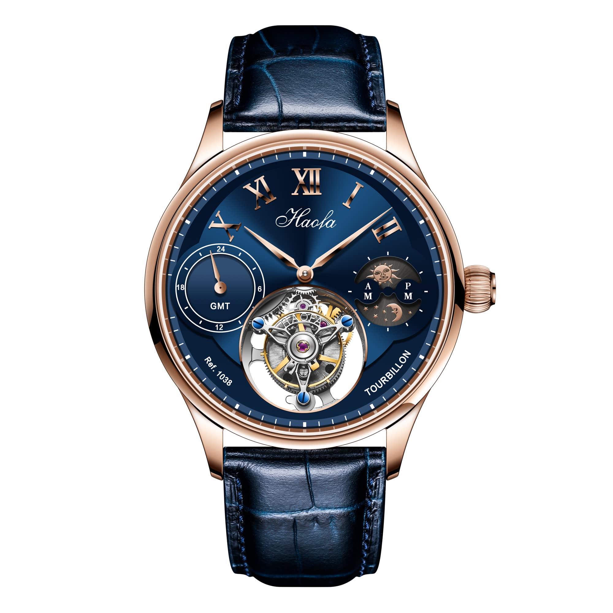 HAOFA Watch Tourbillon Mechanical Day and Night GMT Genuine Leather Strap Stylish Waterproof Luxury Watch Popular Gift for Men Men s Men s
HAOFA Watch Tourbillon Mechanical Day and Night GMT Genuine Leather Strap Stylish Waterproof Luxury Watch Popular Gift for Men Men s Men s