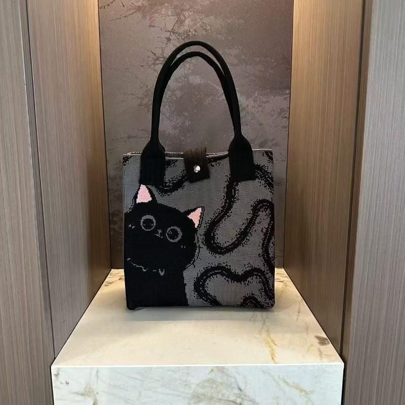 Korean Style Cute Black Cat Knitted Tote Bag Large Capacity Women Handbag Casual Daily Commute Shoulder Bag Fashion Portable Shopping Bag чорний
Korean Style Cute Black Cat Knitted Tote Bag Large Capacity Women Handbag Casual Daily Commute Shoulder Bag Fashion Portable Shopping Bag чорний