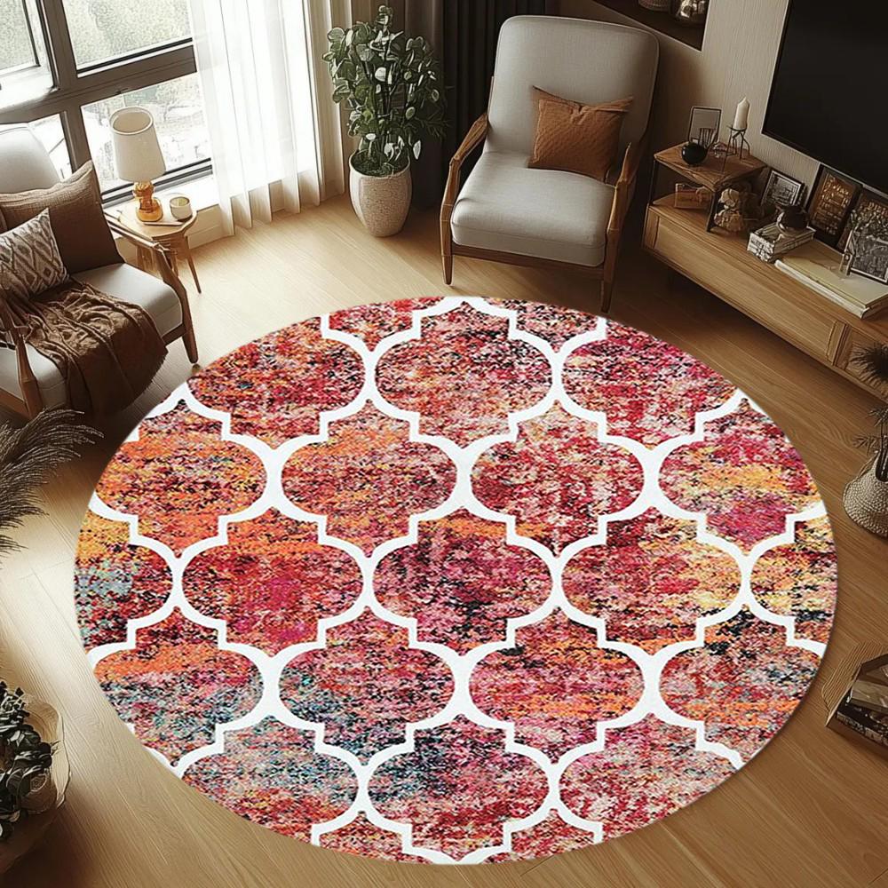 Modern Moroccan Round Rug Geometric Pattern Carpet Soft Non-Slip Circle Floor Decor Mat for Living Room Bedroom Kitchen 100cm
Modern Moroccan Round Rug Geometric Pattern Carpet Soft Non-Slip Circle Floor Decor Mat for Living Room Bedroom Kitchen 100cm