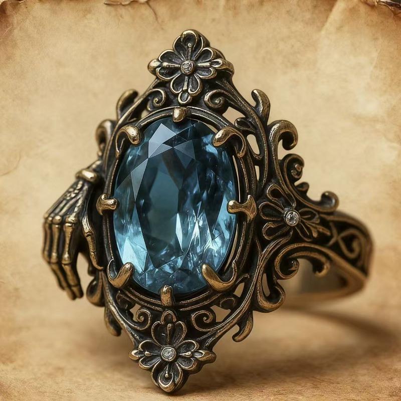 European and American new fashion engraved devil s claw shape retro gothic women s ring 10&Light Yellow Gold Color аквамарин
European and American new fashion engraved devil s claw shape retro gothic women s ring 10&Light Yellow Gold Color аквамарин