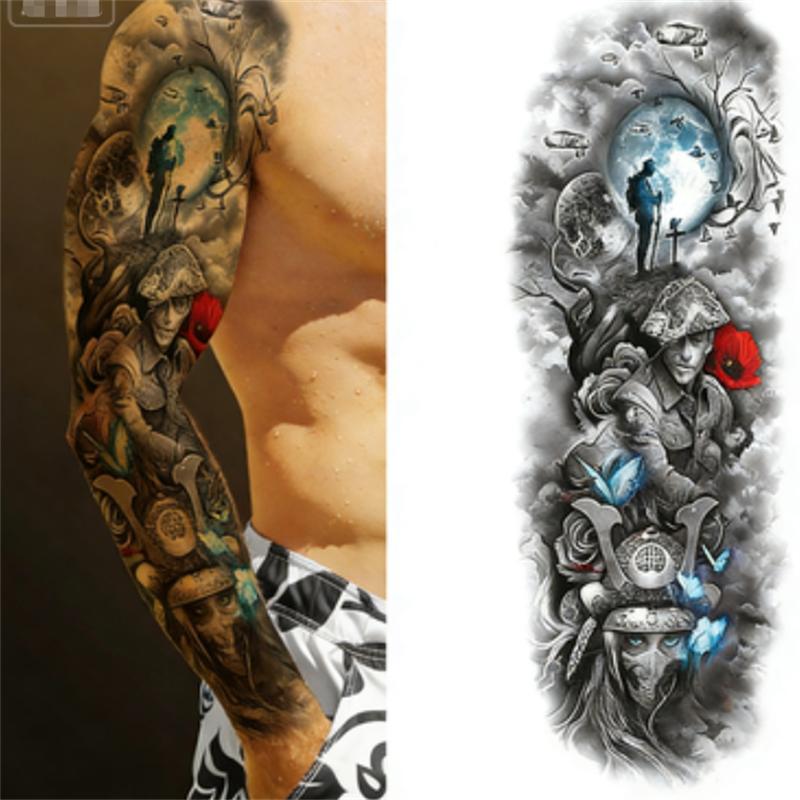 Large Size Full Arm Black Makeup Painting For Men Adult Realistic Fake A Sheet Washable Gangster Solider Tattoo Temporary Sleeve Tattoos Home чорний
Large Size Full Arm Black Makeup Painting For Men Adult Realistic Fake A Sheet Washable Gangster Solider Tattoo Temporary Sleeve Tattoos Home чорний