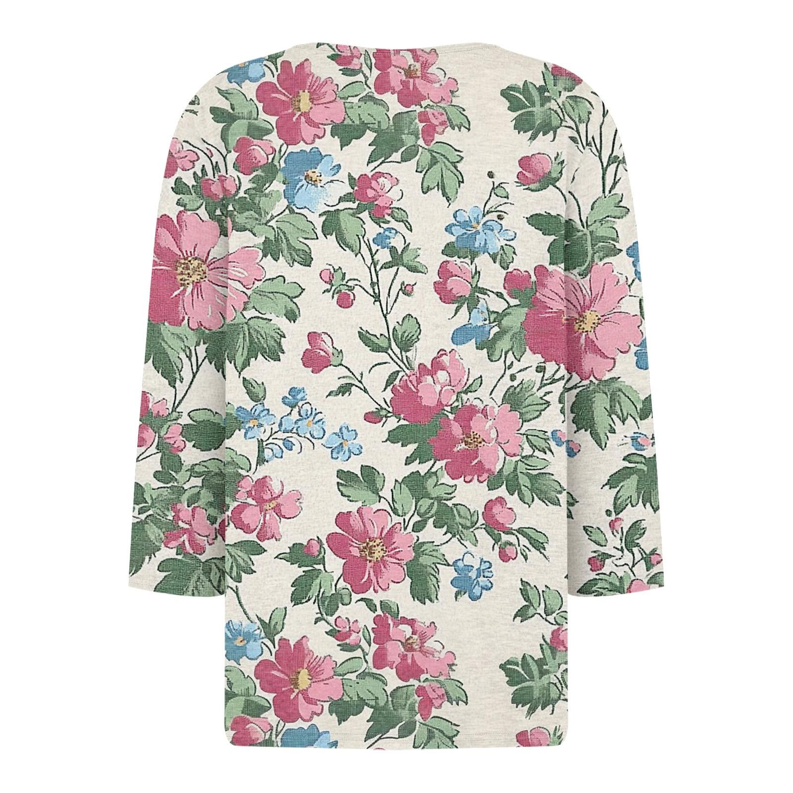Women s Fashion Casual Floral Print V-Neck Decorative Button Three-quarter Sleeve T-Shirt Top S темно-синий
Women s Fashion Casual Floral Print V-Neck Decorative Button Three-quarter Sleeve T-Shirt Top S темно-синий