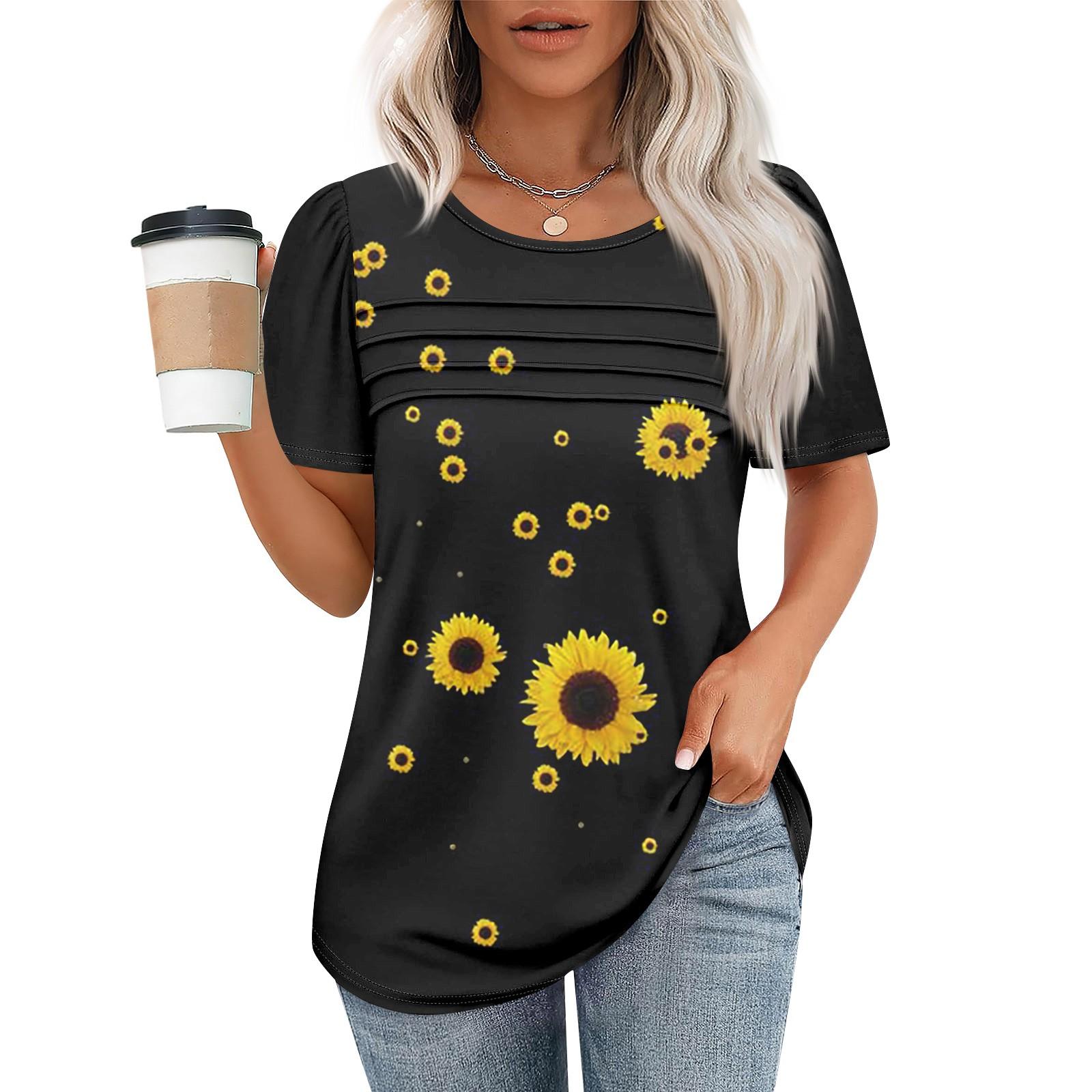 Футболки для женщин, плиссированные, с круглым вырезом, нарядные, повседневные, блузки с принтом, с коротким рукавом, летние топы, свободный крой L чёрный
Футболки для женщин, плиссированные, с круглым вырезом, нарядные, повседневные, блузки с принтом, с коротким рукавом, летние топы, свободный крой L чёрный