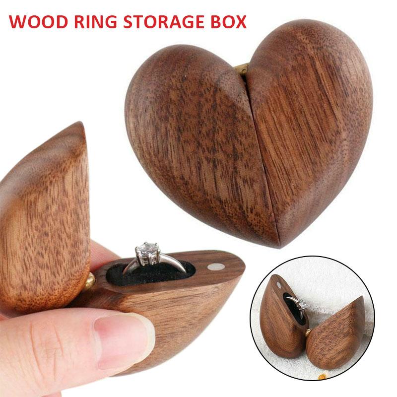 Heart Walnut Wood Ring Box Proposal Engagement Wedding Jewelry Wooden Cases
Heart Walnut Wood Ring Box Proposal Engagement Wedding Jewelry Wooden Cases