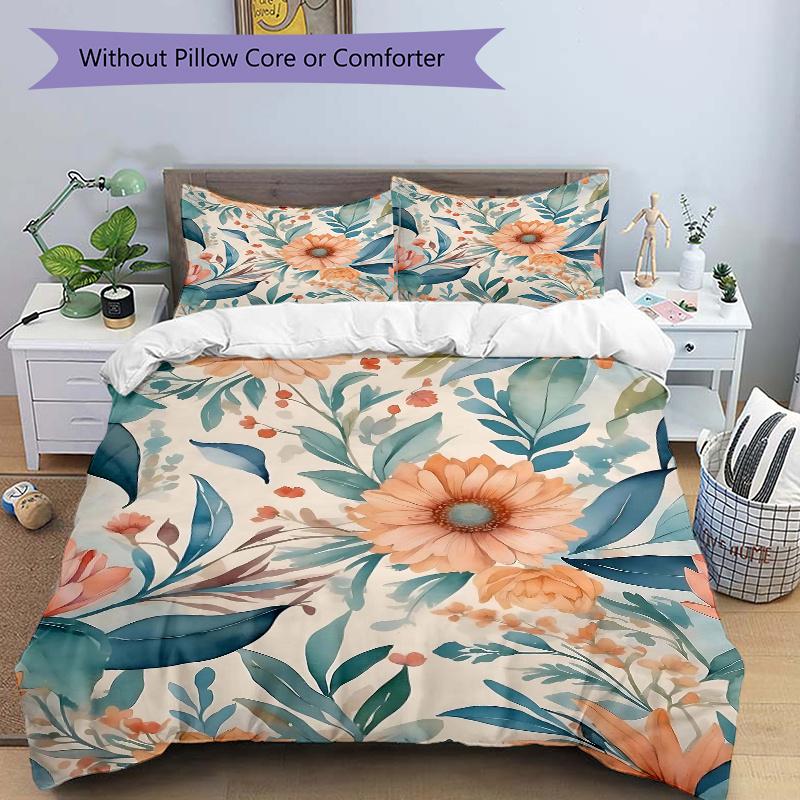 3pcs Watercolor Floral Pattern Design Printed Duvet Cover Set, Home Bedroom, Guest Room, Dormitory Decoration Items 135x200cm
3pcs Watercolor Floral Pattern Design Printed Duvet Cover Set, Home Bedroom, Guest Room, Dormitory Decoration Items 135x200cm