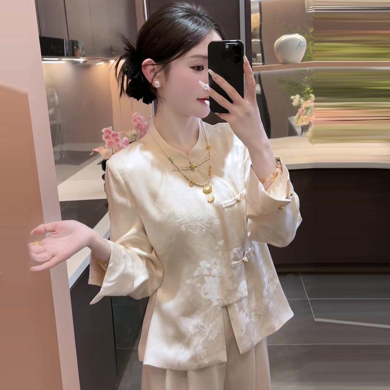 Stand-Collar Long-Sleeve Shirt for Women, 2026 Spring New Model, Elegant and Versatile with a High-End Feel, Traditional Chinese Button-Up Top Light Gold S
Stand-Collar Long-Sleeve Shirt for Women, 2026 Spring New Model, Elegant and Versatile with a High-End Feel, Traditional Chinese Button-Up Top Light Gold S