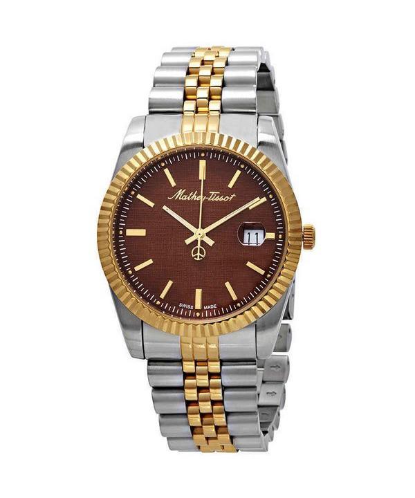 Mathey-Tissot Rolly III двухцветные кварцевые мужские часы из нержавеющей стали с коричневым циферблатом H810BM коричневый
Mathey-Tissot Rolly III двухцветные кварцевые мужские часы из нержавеющей стали с коричневым циферблатом H810BM коричневый