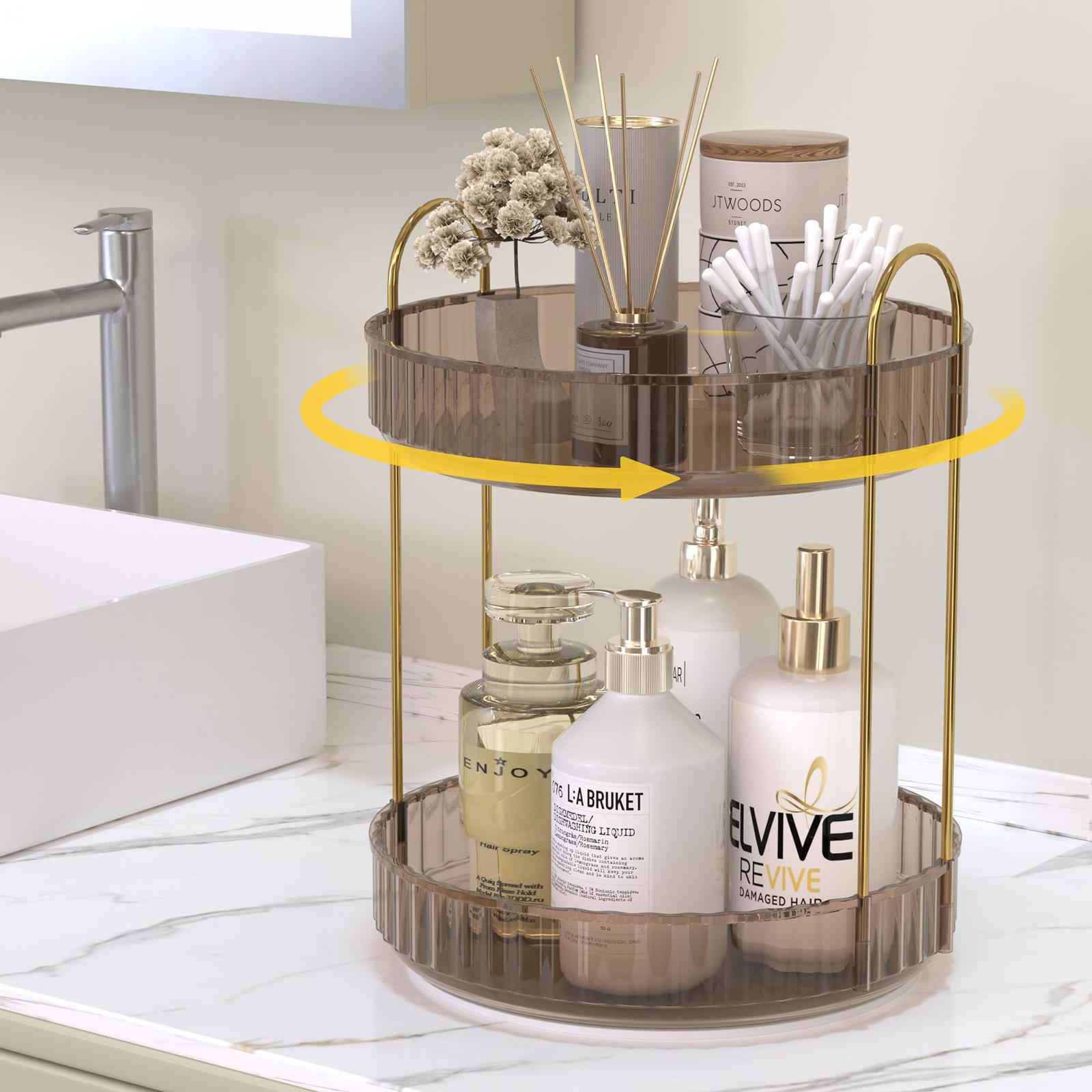 Двухуровневый вращающийся органайзер для ванной комнаты, поднос для духов на столешнице и органайзер для туалетного столика, угловое хранилище для макияжа, органайзер на столешнице One Size коричневый
Двухуровневый вращающийся органайзер для ванной комнаты, поднос для духов на столешнице и органайзер для туалетного столика, угловое хранилище для макияжа, органайзер на столешнице One Size коричневый