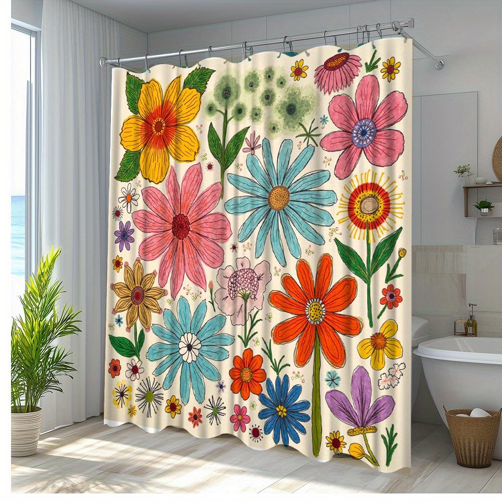 1Pc Vibrant Floral Shower Curtain With Multicolor Flowers On White - 100% Polyester Fabric, 70.8X70.8 Inch, Includes 12 Hooks, W60H190(CM)-1 Pcs
1Pc Vibrant Floral Shower Curtain With Multicolor Flowers On White - 100% Polyester Fabric, 70.8X70.8 Inch, Includes 12 Hooks, W60H190(CM)-1 Pcs