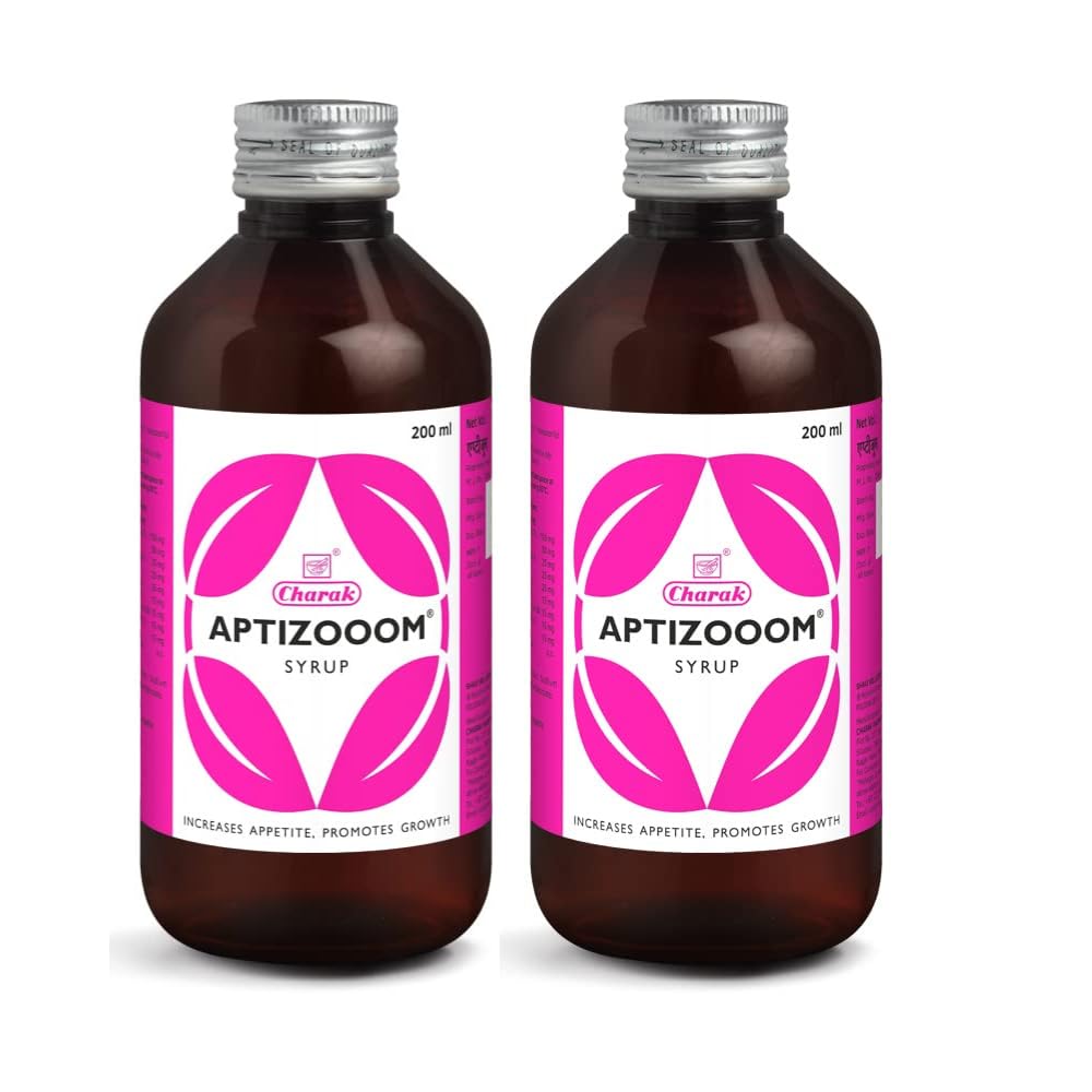 Charak Pharma Aptizooom Syrup Appetite Support Formula Strawberry Flavour Herbal Digestive Wellness Syrup 200 Ml X Pack Of 2
Charak Pharma Aptizooom Syrup Appetite Support Formula Strawberry Flavour Herbal Digestive Wellness Syrup 200 Ml X Pack Of 2
