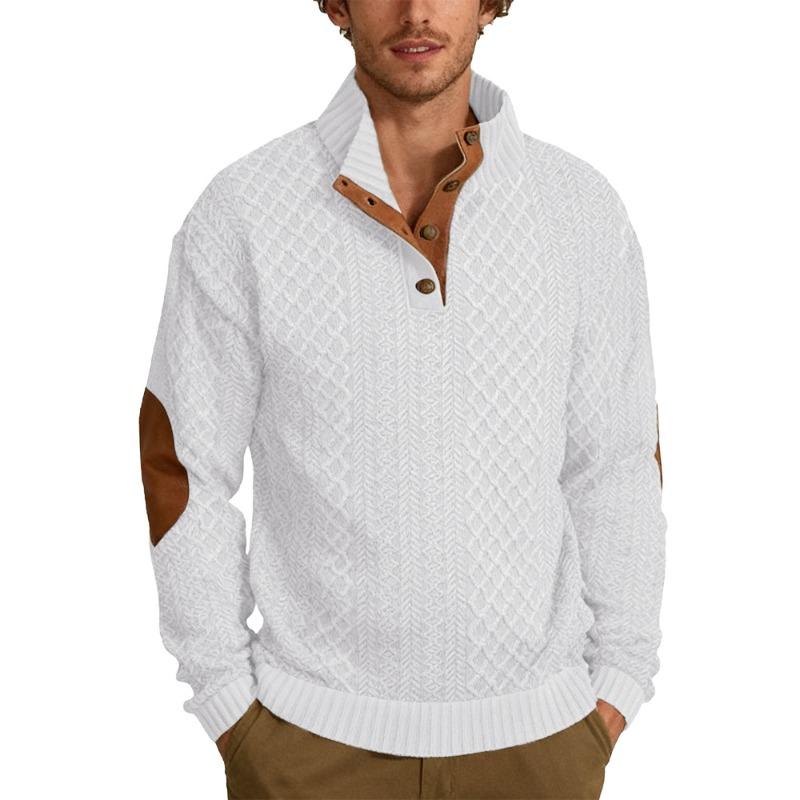 Men s White Cable Knit Stand Collar Sweater with Quarter Button Placket S белый
Men s White Cable Knit Stand Collar Sweater with Quarter Button Placket S белый