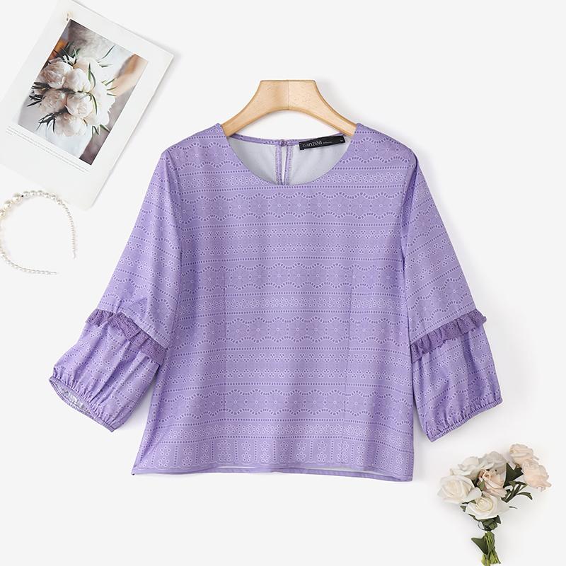 ZANZEA Женская повседневная блузка с круглым вырезом, свободным рукавом 3/4 и принтом 5XL фиолетовый
ZANZEA Женская повседневная блузка с круглым вырезом, свободным рукавом 3/4 и принтом 5XL фиолетовый