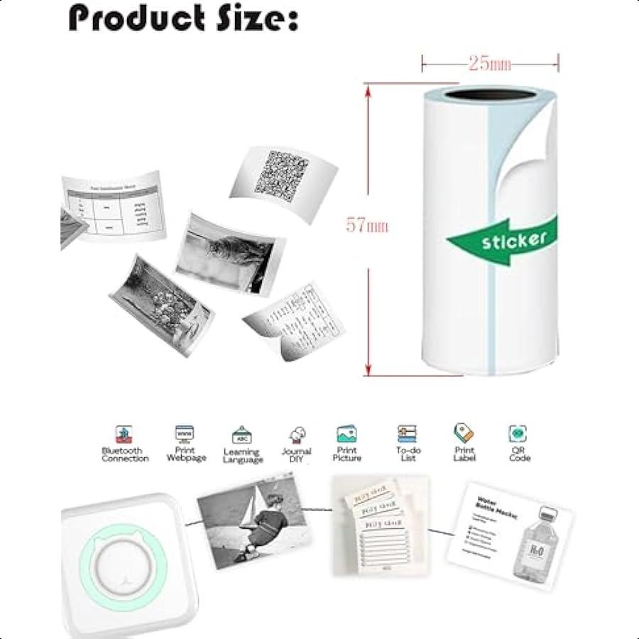 Мини-принтер Бумага для наклеек 10 рулонов Термобумага для наклеек 57 X 25 мм Печатная бумага для наклеек для мини-принтера и United States
Мини-принтер Бумага для наклеек 10 рулонов Термобумага для наклеек 57 X 25 мм Печатная бумага для наклеек для мини-принтера и United States