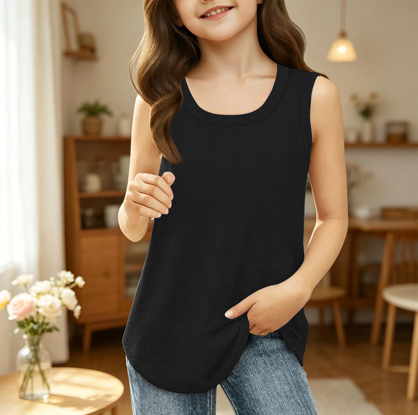 Girls Sleeveless Tank Top Casual Round Neck Basic Shirt Soft Lightweight Knit Fabric Comfortable Fit for Daily Wear 110 чёрный
Girls Sleeveless Tank Top Casual Round Neck Basic Shirt Soft Lightweight Knit Fabric Comfortable Fit for Daily Wear 110 чёрный