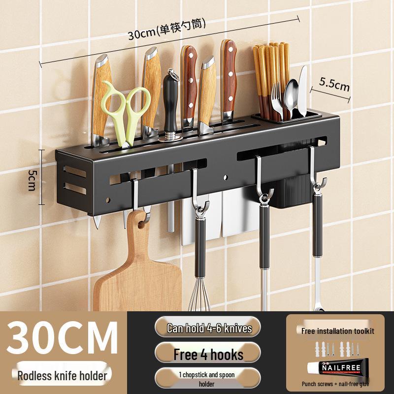 Настенный многофункциональный держатель для ножей и палочек для еды - Кухонная полка для хранения без сверления
Настенный многофункциональный держатель для ножей и палочек для еды - Кухонная полка для хранения без сверления