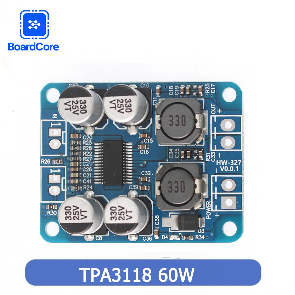TPA3118 Mono Amplifier Board 60W Digital Audio Power Amplifier Board DC 8V-24V Amp Module SOP28 Model 1
TPA3118 Mono Amplifier Board 60W Digital Audio Power Amplifier Board DC 8V-24V Amp Module SOP28 Model 1